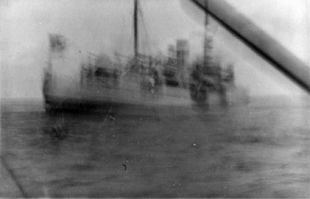 The Patrol Vessel HVIDBJØRNEN seen sinking in the Reat Belt August 29,1943