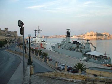 Heading home the Corvette called port in Valletta at the island of Malta.