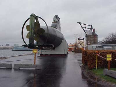 Ubåden SÆLEN placeret på Bradbænken på Holmen