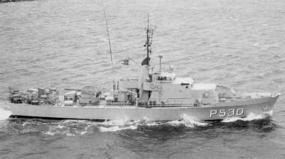 The seaward defense craft DAPHNE in Copenhagen 1990