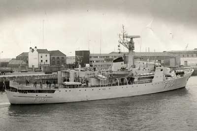 The offshore patrol frigate FYLLA in Dublin, 1978