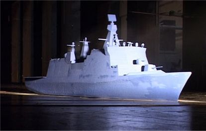 Model af de nye fleksible støtteskibe