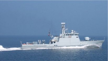 RAVNEN, is here seen equipped as a guided missile vessel