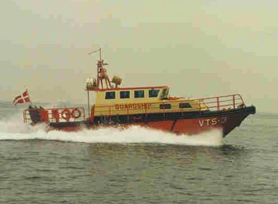 Afviserfartøjet VTS 3 under høj fart