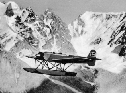 Surveying by H.M. II (Heinkel H.E.8) sea plane in Greenland
