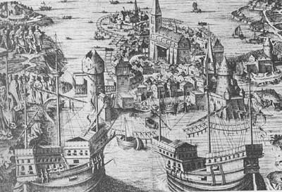 Christian IIs fleet off Stockholm Castle in 1521