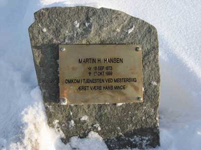 Mindesmrket for oversergent Martin Hjsgaard Hansen