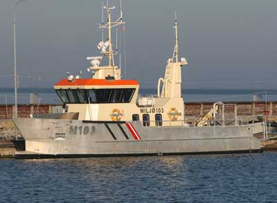 The Environmental Protection Vessel MILJ 103 in Korsr in September 2008