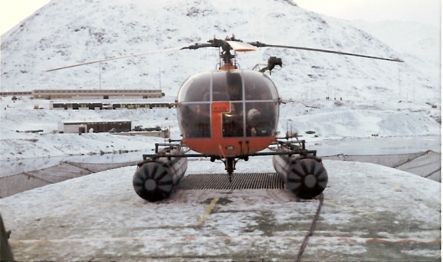 Alouette III helikopter på HVIDBJØRNEN