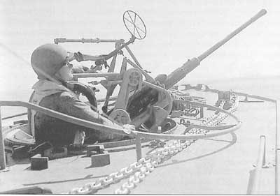 The 20 mm machine gun on board a motortorpedoboat of the GLENTEN Class
