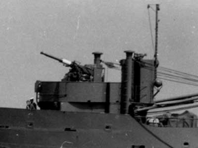 The 40 mm in twin mount on board the minelayer BESKYTTEREN
